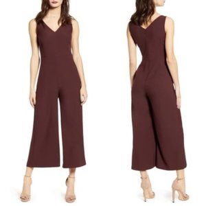 Leith V-Neck Wide Leg Crop Jumpsuit